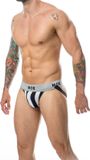 Klassieke MOB EROTICWEAR White-Black Sports Jocket XL