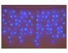 IXTRIMA Lichtgordijn met 200 leds, 3 m, blauw licht, witte kabel, IP65, verlengbaar, flitseffect