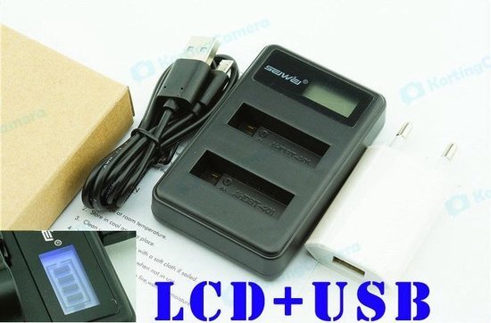 - LCD usb Oplader voor GoPro dubbele accu AHDBT-501 Hero 5