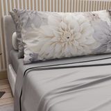 PETTI Artigiani Italiani Beddengoed voor tweepersoonsbed, katoen met kussenslopen met digitale print, laken voor tweepersoonsbed, maxi-bloemenpatroon 25 lichtgrijs, 100% Made in Italy