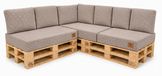 ODOL-PLUSZ Set de coussins de palette 10 pièces – Velours côtelé – Beige – Coussins d'assise 120x80x15 cm et coussins de dossier 60x40 cm – Pour banc à palettes intérieur et extérieur