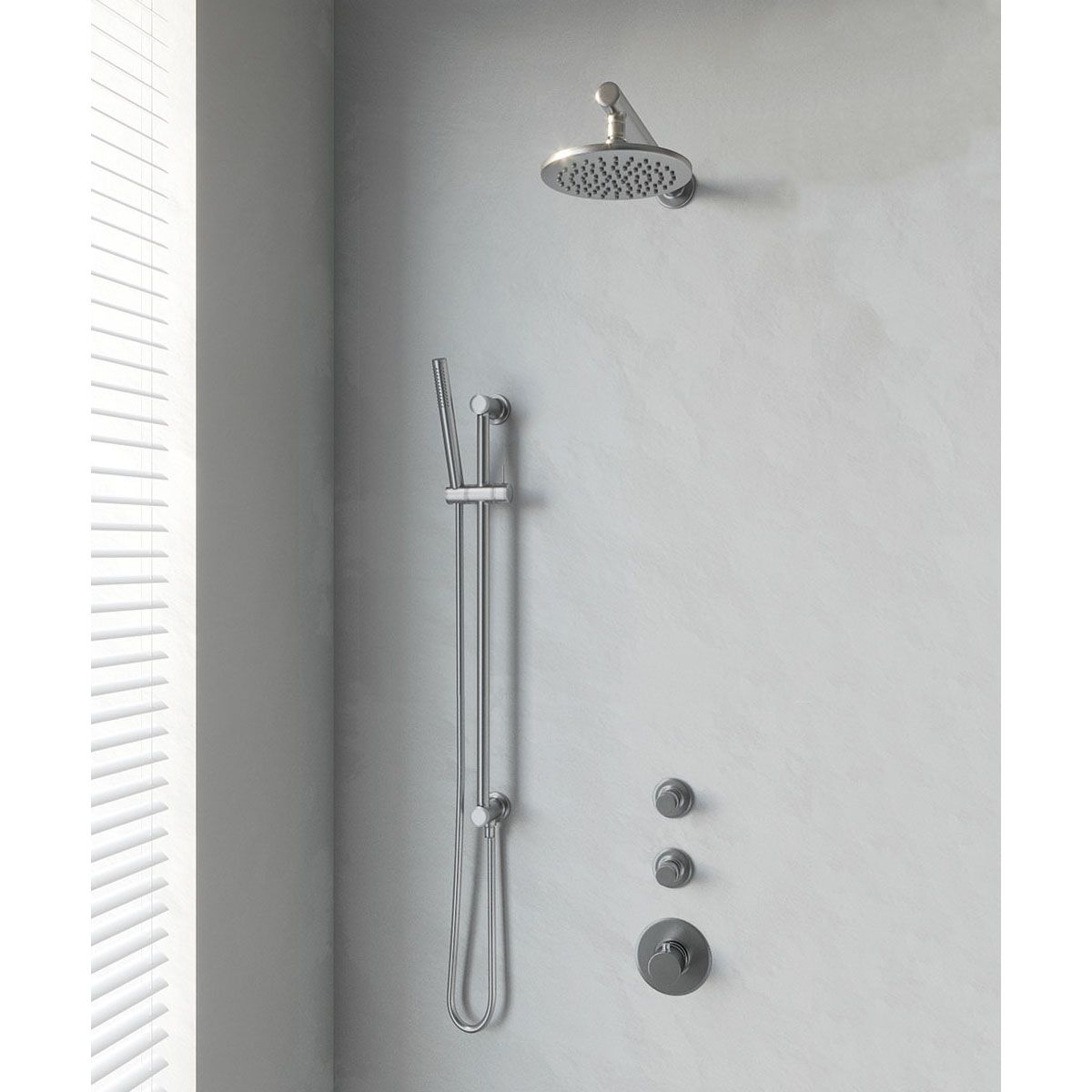Brauer Thermostatische Inbouwdoucheset Geborsteld Nikkel 20cm Hoofddouche