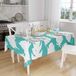 Bonamaison Tafelkleed, Anti-Mold, Sneldrogend, Waterdicht, 100% Polyester Tafellaken, Turkoois, wit, 140 x 160 Cm