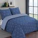 TRANKIELO® - Housse de couette 240 x 220 cm - 100% coton avec 2 taies d'oreiller - Respirant, certifié - Bleu et bleu ciel