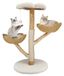 Chat Arbre à chat Tour d'escalade pour chats 4 niveaux poteaux à gratter en sisal coussins en peluche doux 60x111 cm Convient pour plusieurs chats Bois naturel et blanc