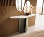 Livos table console Edge Polygonal 140x50 cm Céramique Onyx Champagne Livos Métal finition effet Titane