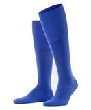 FALKE Airport M Kh wol, katoen, effen, lange sokken voor heren (1 stuk), Sapphire blauw 6055