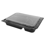 4 Zwart PP 4 Compartiment Take-Away Cases 27x20,6x5 Cm - 50 Eenheden