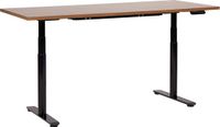 Beliani DESTIN IV - Elektrisch verstelbaar bureau - Donkerhout/Zwart - 180 cm