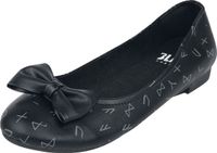 Black Premium by EMP Zwarte ballerina's met strik en print - Dames - EU39