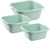 Plasticforte 3x huishoud teilen set - afwasbak - kunststof - 6-10-15 liter - mintgroen