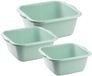 Plasticforte 3x huishoud teilen set - afwasbak - kunststof - 6-10-15 liter - mintgroen