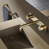 Hotbath Cobber Wastafelmengkraan Laag Geborsteld Messing PVD Inbouw