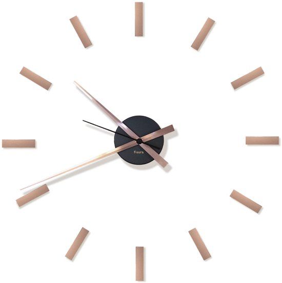 Fisura DIY Copper wandklokset voor kantoor, keuken, slaapkamer, woonkamer, decoratie voor thuis - 8435436716478