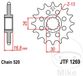 JT Sprockets 520 Jtf1269.15 Steel Voortandwiel Zilver 15t
