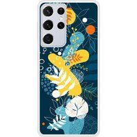 Samsung Galaxy S21 Sea flowers verstevigd hoesje met sublimatie bedrukking