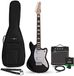 Gear4Music Seattle Select elektrische gitaar zwart, 10 W gitaarversterker en accessoirepakket