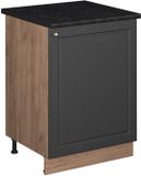 Vicco Keukenonderkast Fame-Line, Anthrazit-Gold Landhaus/Goudkleurig Eiken, 60 cm 1 deur met werkblad