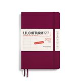 LEUCHTTURM1917 370565 Weekoverzichten 2025, medium, DIN A5, softcover, havenrood, Duits