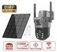 Caméra de surveillance panneau solaire - Caméra dôme - 4K 8 MP - Double objectif - WiFi 5G - Détection de mouvement PIR (reconnaissance humaine) - IP66 - Sans carte SD