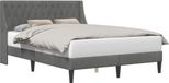 vidaXL Bedframe met hoofdeinde Donkergrijs 140 x 200 cm Fluweel