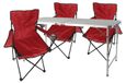 Mojawo 4-teiliges Campingmöbel Set rot Tisch höhenverstellbar +Stühle