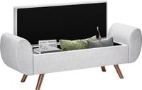 Homcom Opbergottoman 132x42x50cm Lichtgrijs 100% Polyester