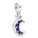 Pandora ME Planet sterling silver mini dangle with sea blue crystal and shaded blue to light blue enamel