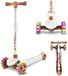 Suotu Trottinette enfant, marron – trottinette légère à trois roues pour enfants avec guidon réglable et frein arrière | Trottinette en aluminium pour garçons et filles à partir de 3 ans
