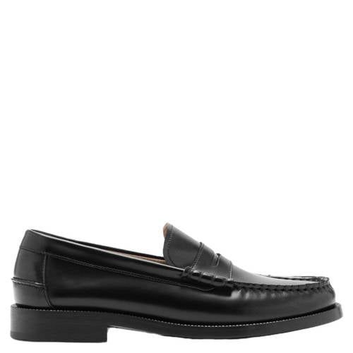 Mango Man leren loafers - zwart