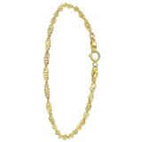 Lucardi Dames 9 Karaat armband met fantasieschakel - Armband - 9 Karaat - Goudkleurig - 19 cm