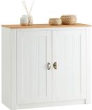 IDIMEX Ladekast BOLTON 90 cm massief hout wit/bruin