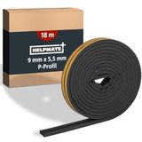 HELPMATE P-profiel afdichtstrip 9x5,5 mm – 18 m – Zwart
