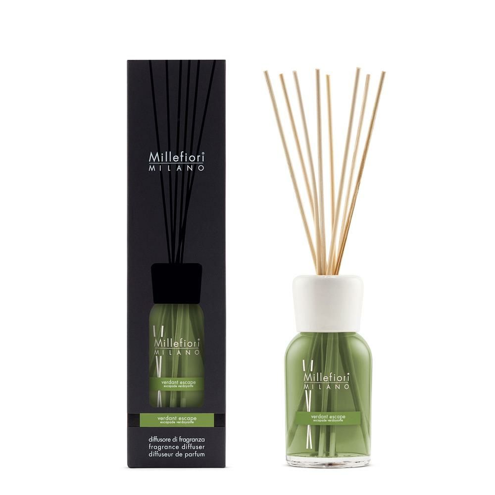 Millefiori Verdant Escape Reed Aroma Diffuser - Olive Glass - 500ml