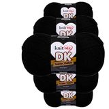 Knit Me DK Dubbel breigaren, hypoallergeen, acryl, 5 x 100 g (zwart)