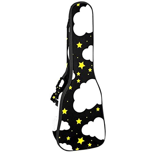 Mersov Tenor Ukulele Gigbag Waterdichte Ukelele Case Gewatteerde Rugzak, Geweldig voor Sopraan Concert (21/23/24") Zwarte Nachthemel