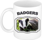 Bellatio Decorations Dieren liefhebber das mok 300 ml - keramiek - cadeau beker / mok dassen liefhebber