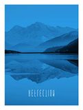 Muurschildering Komar Word Lake Reflection Blue Poster