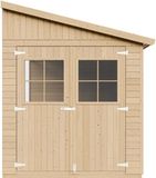 Timbela M341 - Houten tuinhuis - 9,91 m² - 513x216xH243 cm - zonder vloer en zonder zijwand (totaal 3 wanden)