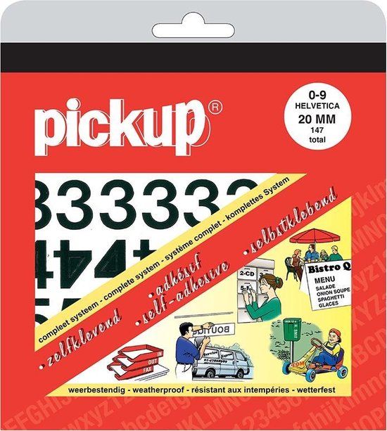 Pickup Plakcijfers boekje Helvetica zwart - 20 mm