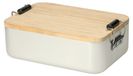 Boîte de conservation "Bamboo" petite – Boîte à pain en aluminium avec couvercle en bambou et fermeture, idéale comme boîte à lunch ou boîte à goûter pour enfants et adultes – argent