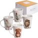 Bol Dier Koffiemokken Set van 4 Schattige Uil Kip Gans Eekhoorn Keramische Mokken Koffiekopjes Theekopjes - Cadeaus voor Dierenliefhebbers - 360ml / 12.2oz mokken set