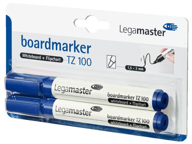 legamaster Viltstift LM TZ100 whiteboard rond blauw 1.5-3mm 2stuks