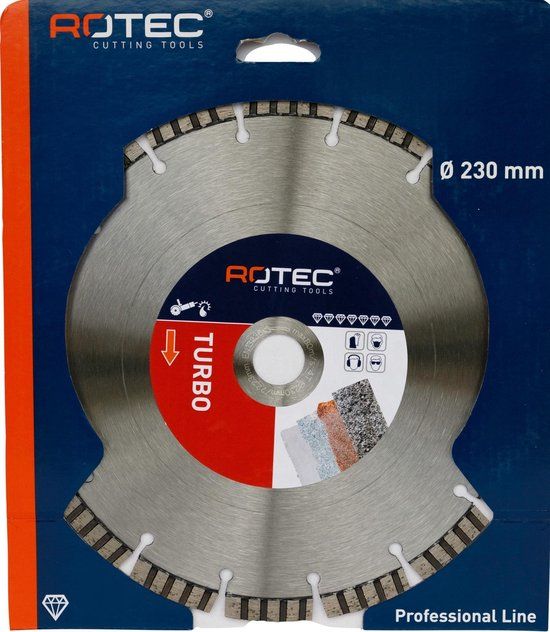 Rotec Diamantzaagblad 'TURBO' ø230x2,6xø22,2
