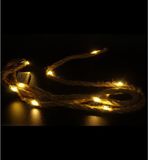 Stern Fabrik touwverlichting - 2x - jute - 10 LED lampjes - warm wit - 150 cm