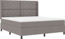 vidaXL Boxspring bed met kussen met hoofdeinde Taupe 200 x 180 cm Stof