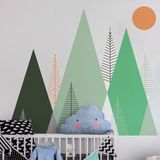 Ambiance Sticker Stickers met Scandinavische bergen voor kinderen van Piaka, 120 x 180 cm