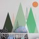 Ambiance Sticker Stickers met Scandinavische bergen voor kinderen van Piaka, 120 x 180 cm