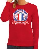 Bellatio Decorations Rood France drinking team sweater / sweater rood dames - Frankrijk kleding XL
