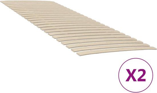 vidaXL Lattenbodem - 2 stuks - 80x200 cm - Hout - Bruin
